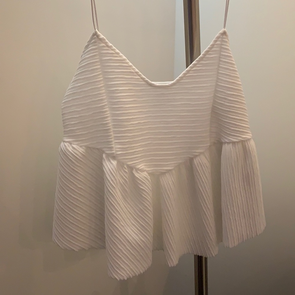 Zara White Baby Doll Top in size S